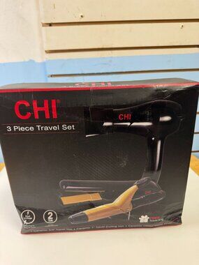 CHI 3 Piece Travel Set With Ceramic Travel Iron Travel Curling Iron & 1000W Drye